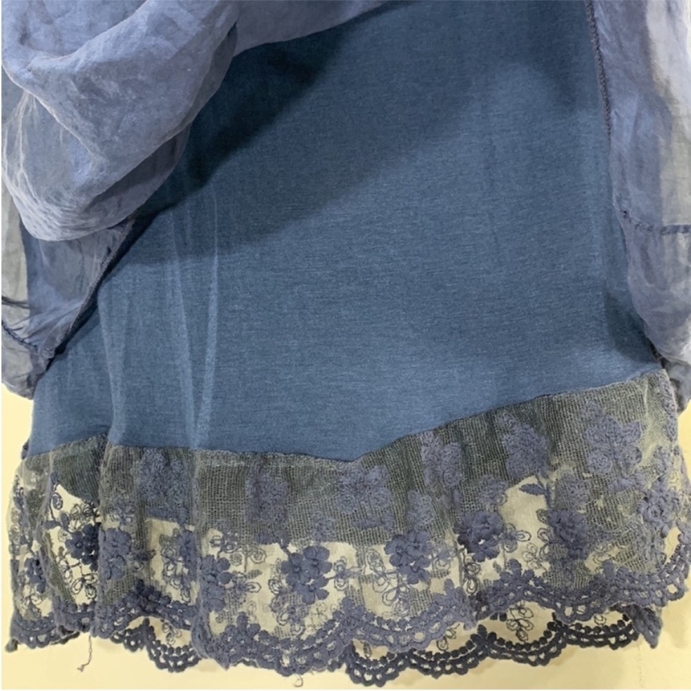 Amanti Italy Made Washable Pure Silk Lace Layered Shift Dress. XS. NWT. - Picture 5 of 14